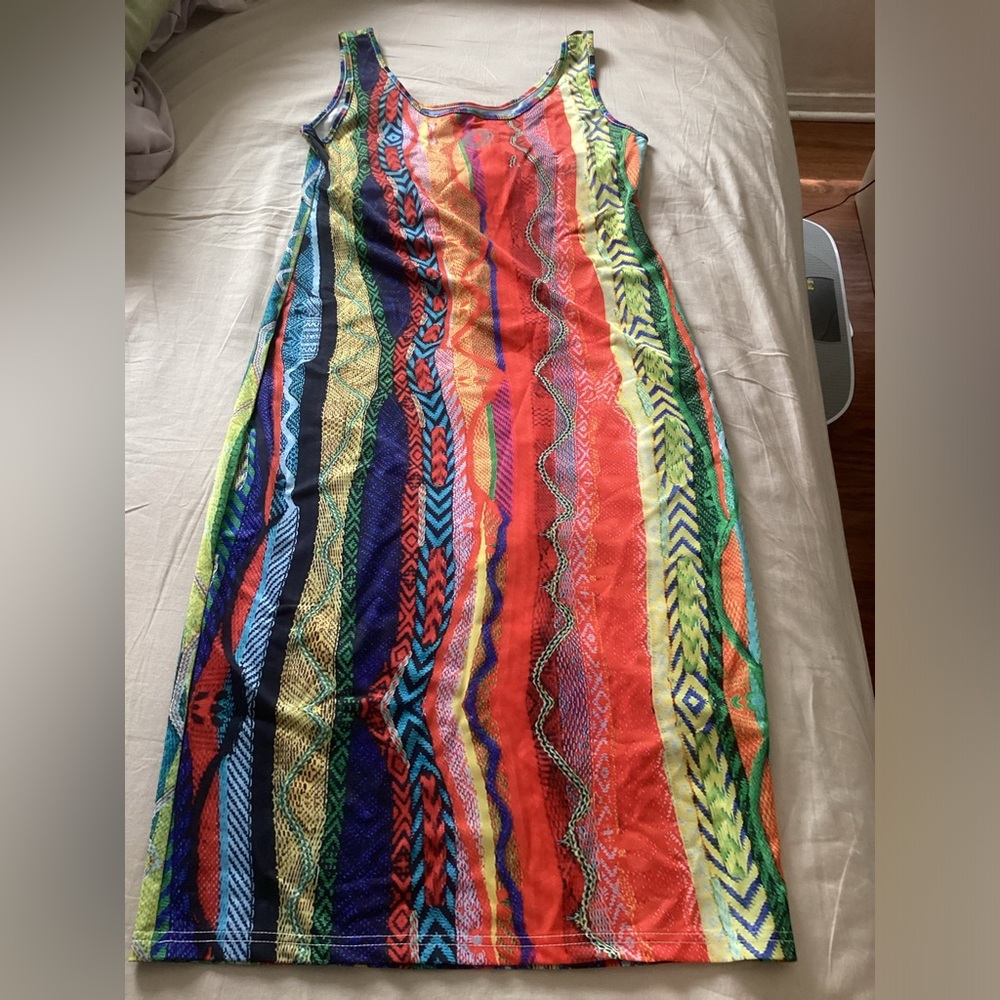 COOGI Red and Orange Dress Vibrant and Stylish